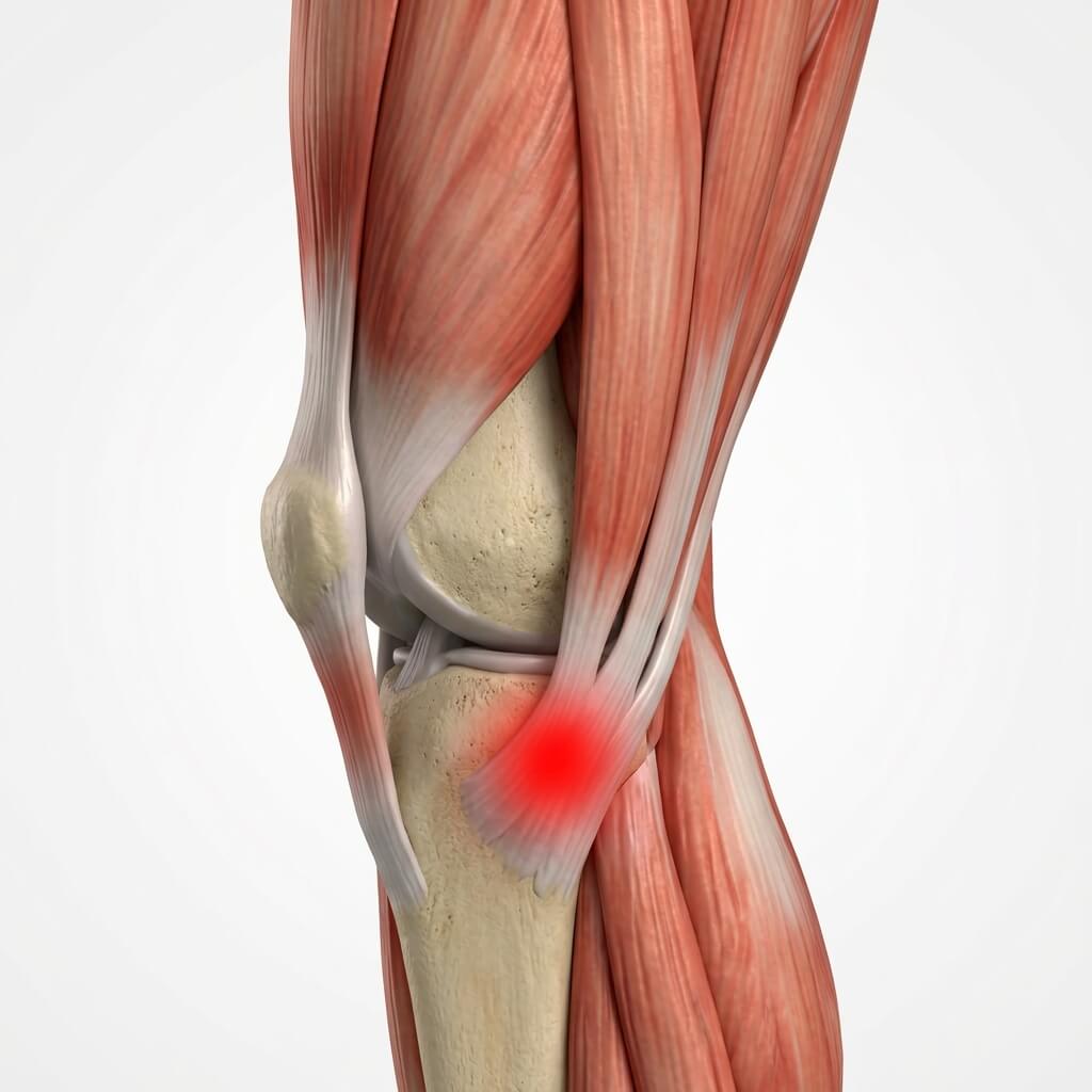 Schematic representation of patella tip syndrome