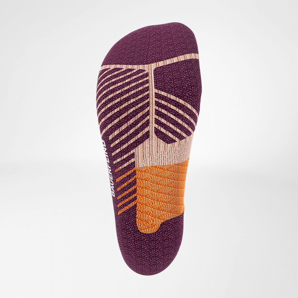 View from below - detailed view of the relief brine of the trail run - running socks