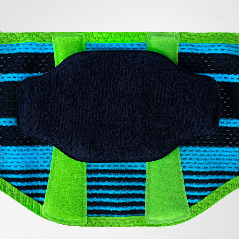 Back bandage rivera detail Powerdot Activation Interior view of the back bandage for sport with a view of the Pelotte