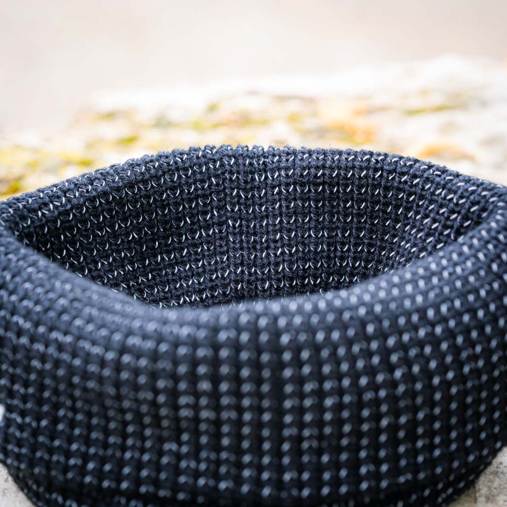 Close-up of the inside of the Bauerfeind Sports beanie, showing the fine workmanship and texture.