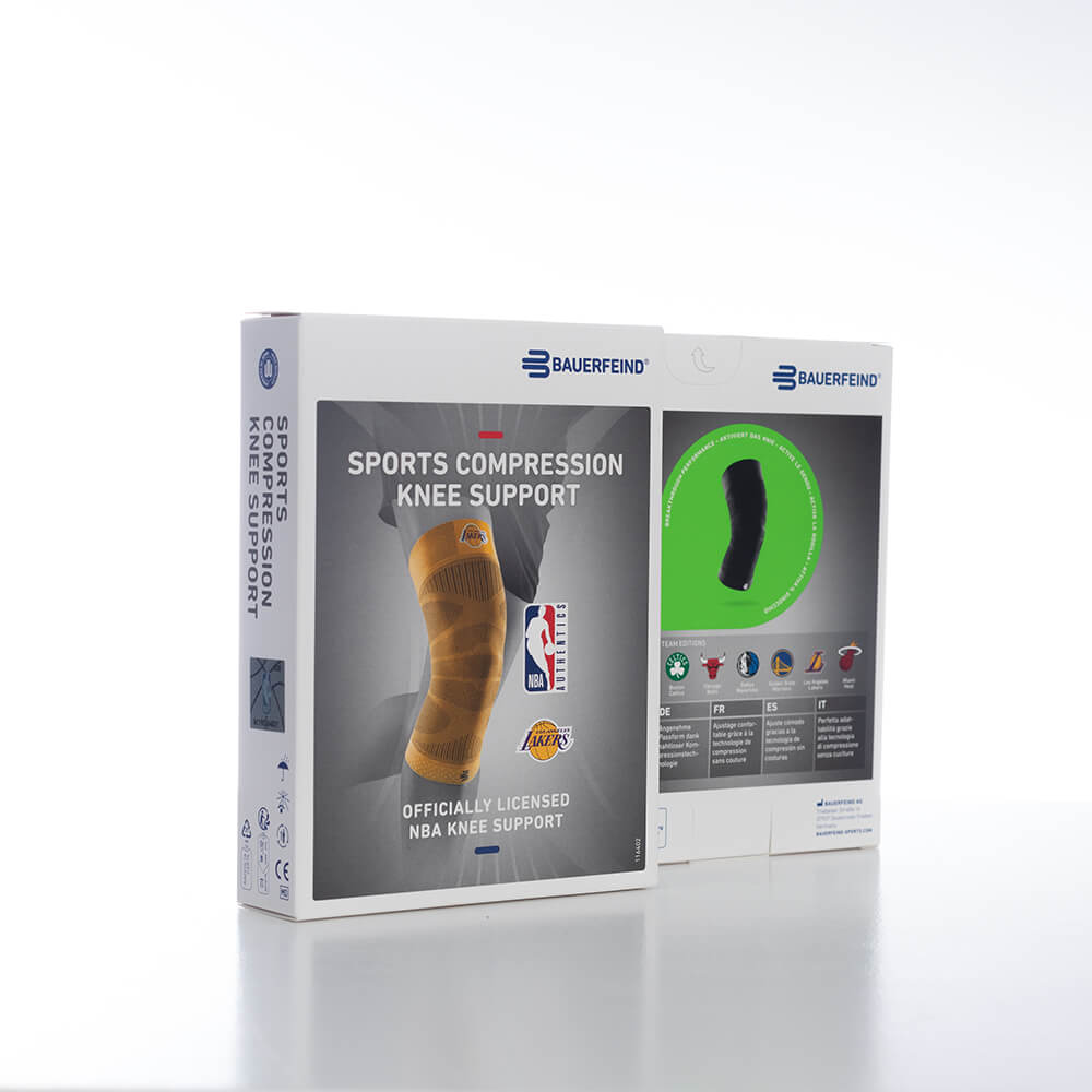 Packaging of the Black Knee Sleeves NBA