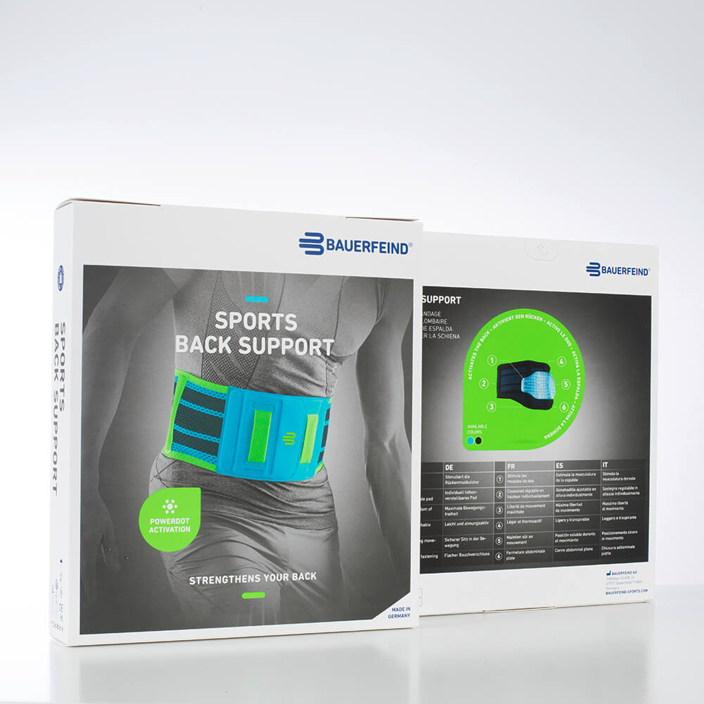 Back support packaging Packaging of the Sports Back Support