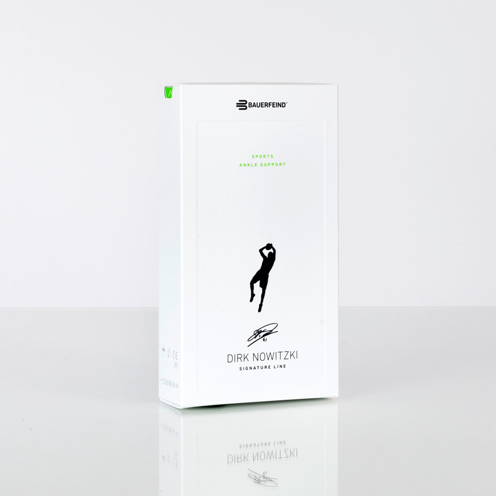 Ankle Support Dirk Nowitzki packaging Image of the packaging of the Dirk Nowizki Edition of the spunk bandage