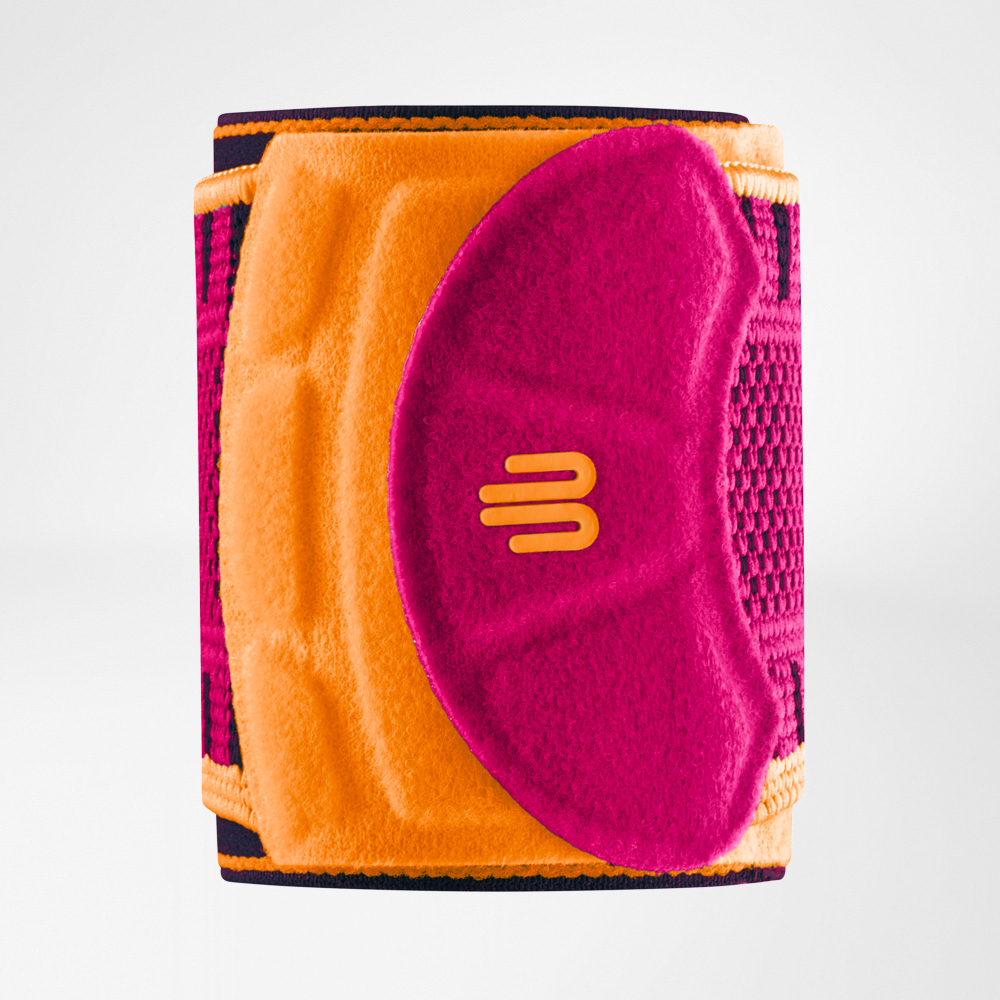 Complete view of the pink wrist bandage Sport
